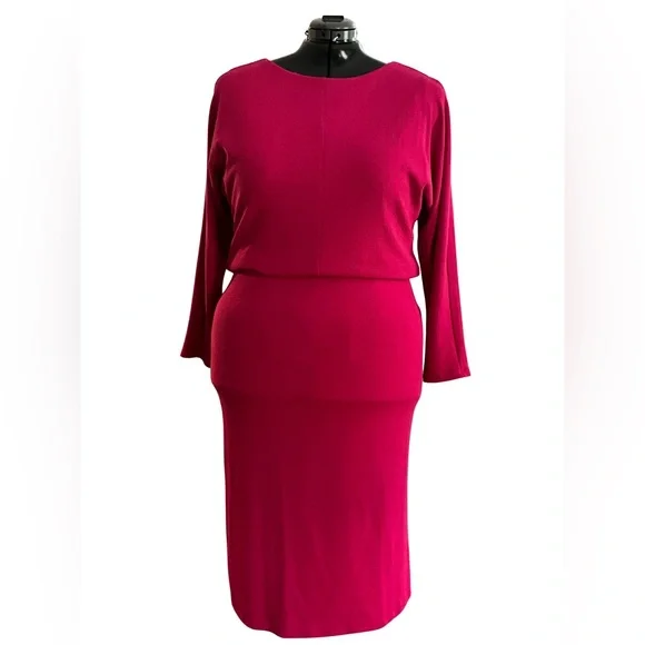 Heidi Daus Dolman Sleeve Blouson Dress Magenta 1X NWT Designer Hot Pink - Picture 5 of 7